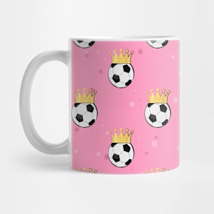 Football / Soccer - Sports King Seamless Pattern - Pink Background Mug